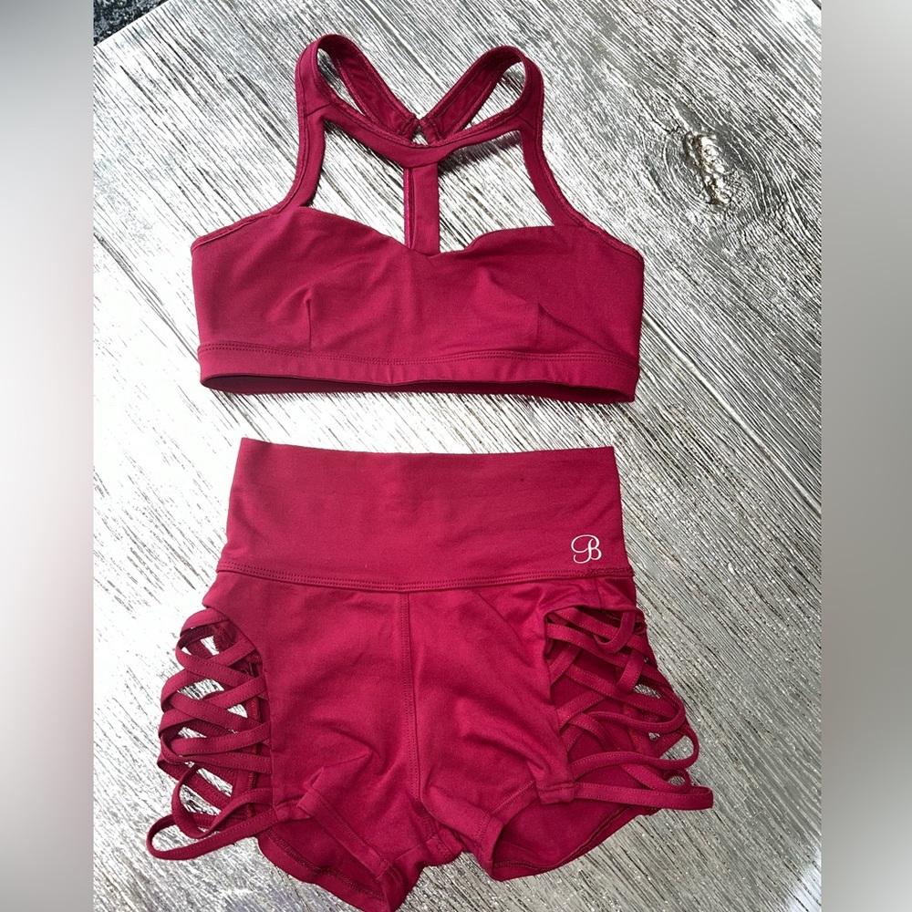 Bombshell Sportswear, size X Small shorts, Burgundy